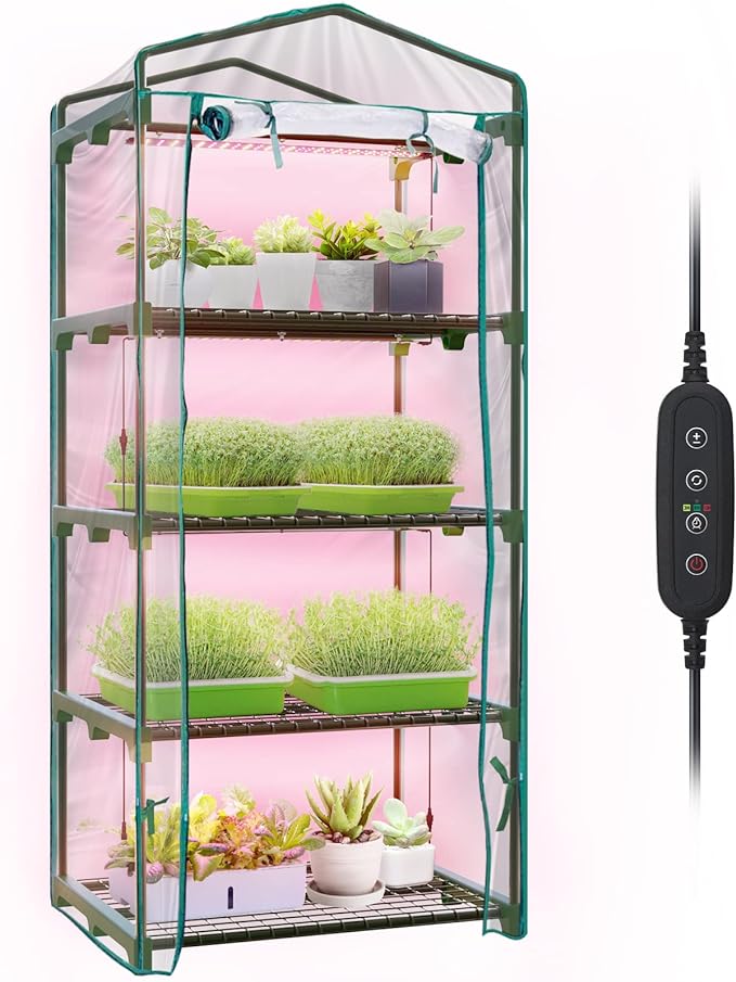 a picture of an indoor portable greenhouse for winter
