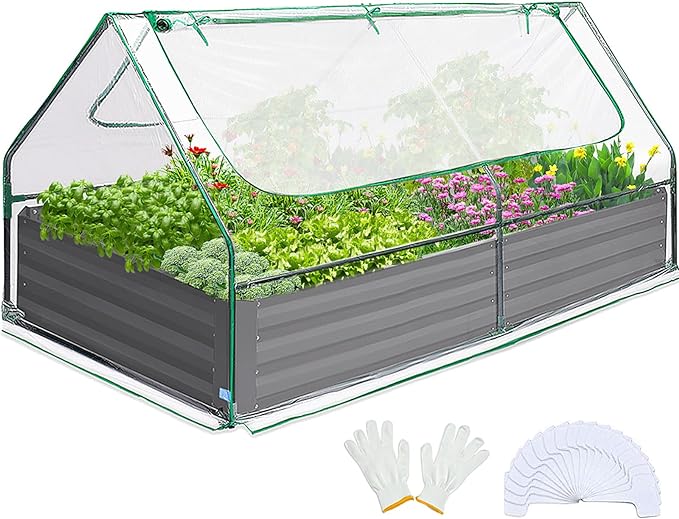 a picture of a raised garden bed portable greenhouse
