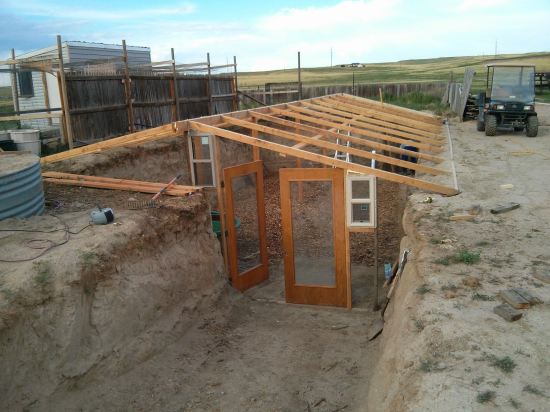 in ground greenhouse in construction.